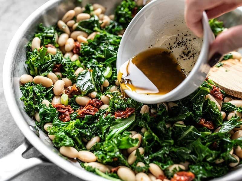 Add Sun Dried Tomato Vinaigrette to Skillet