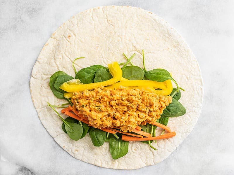 Sriracha Chickpea Salad on the Wrap