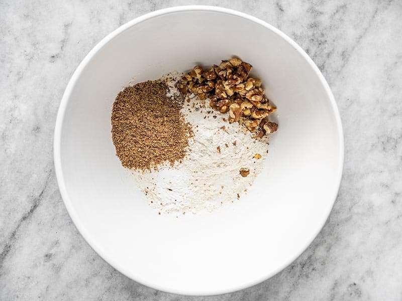 Banana Flax Muffin Dry Ingredients in a bowl