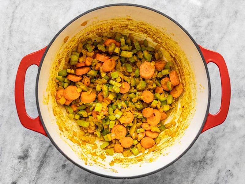 Carrots and Celery in Pot