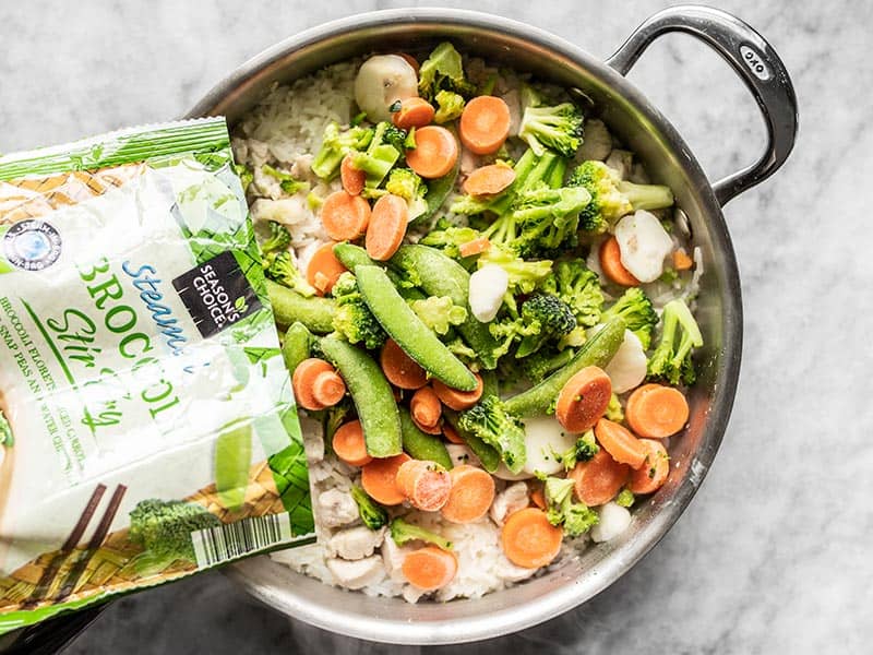 Add Frozen Vegetables to Skillet