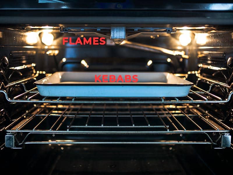 Adjust oven rack under broiler