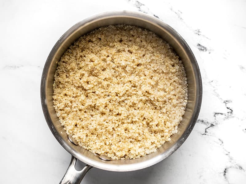 Cooked Quinoa in the pot