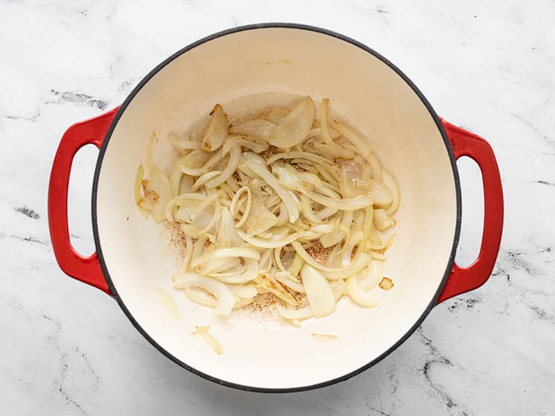 Caramelized onion in the pot