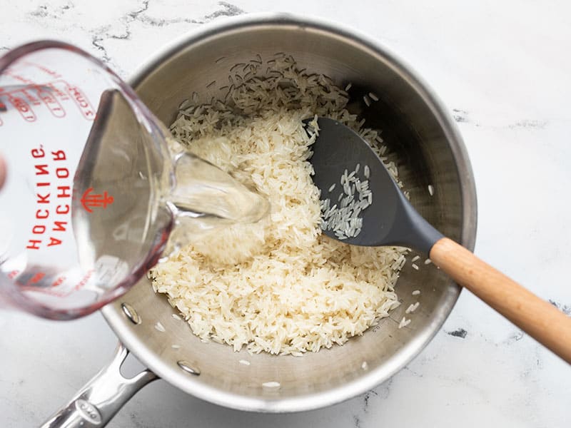 Water being poured into the pot