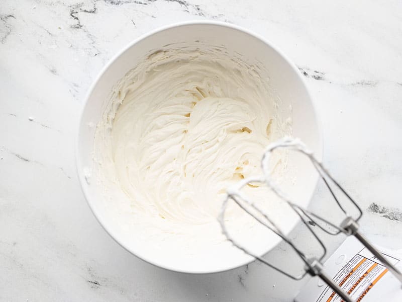 Whipped cream cheese and lemon juice.