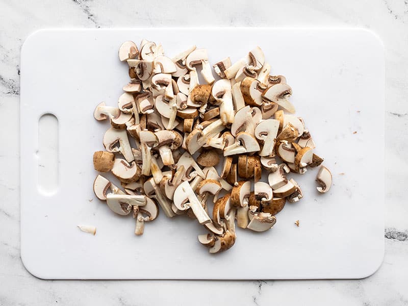 Sliced mushrooms