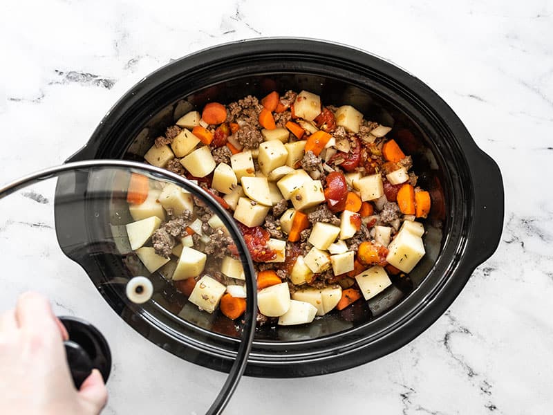 Slow cooker ready to be turned on