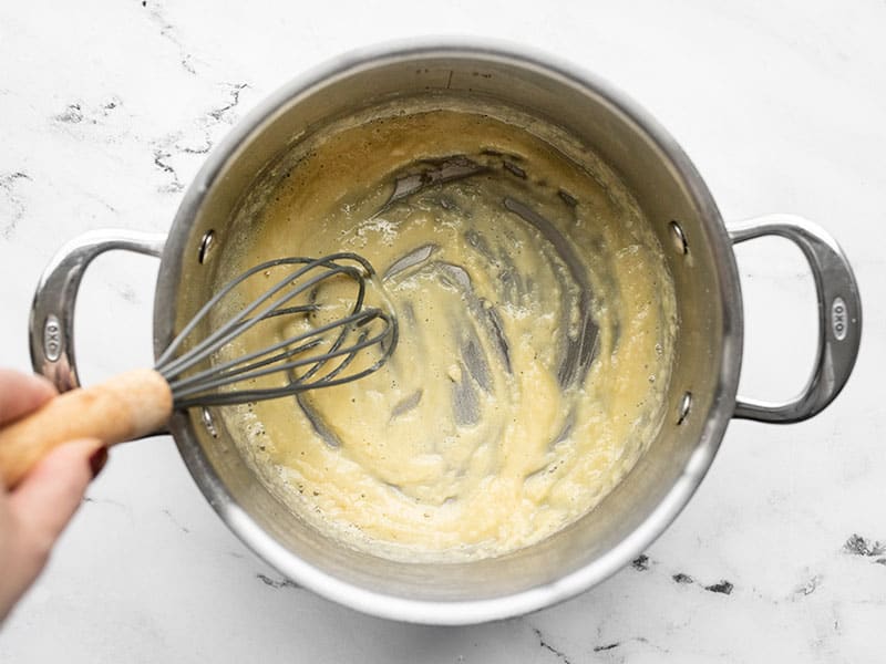 flour and butter roux in a pot