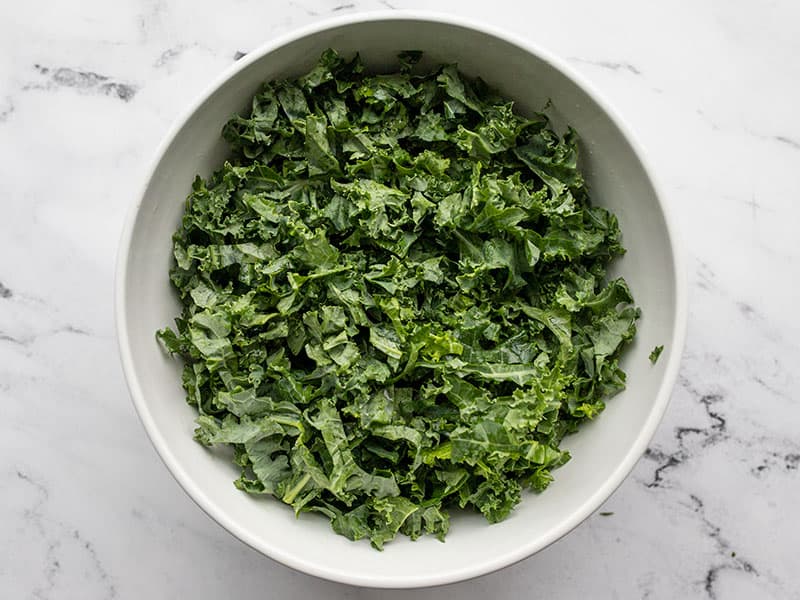 Chopped kale in a bowl