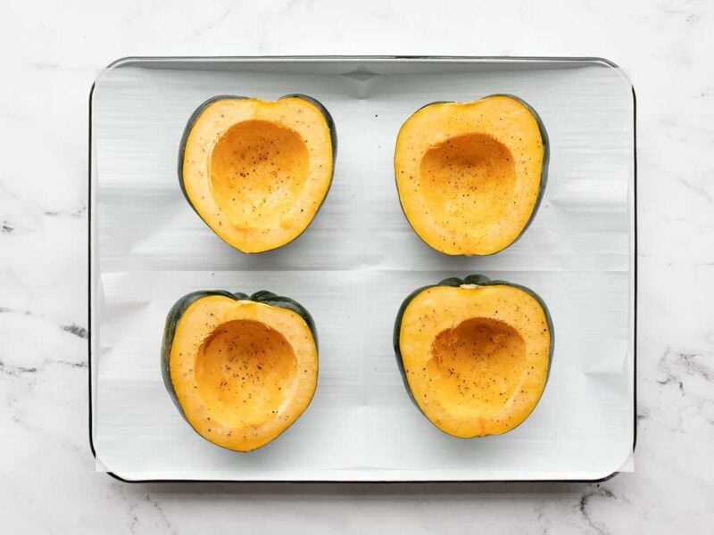 Seasoned cut acorn squash