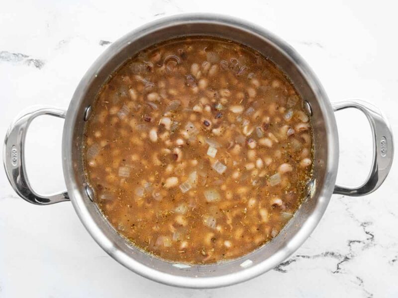 Black eyed peas before simmering