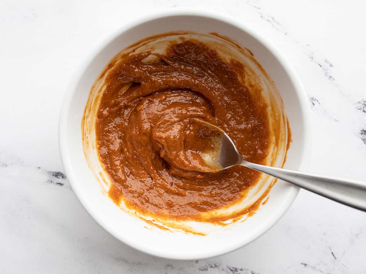 peanut butter and chili paste in a bowl