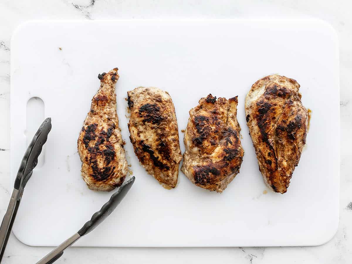 Resting chicken on the cutting board