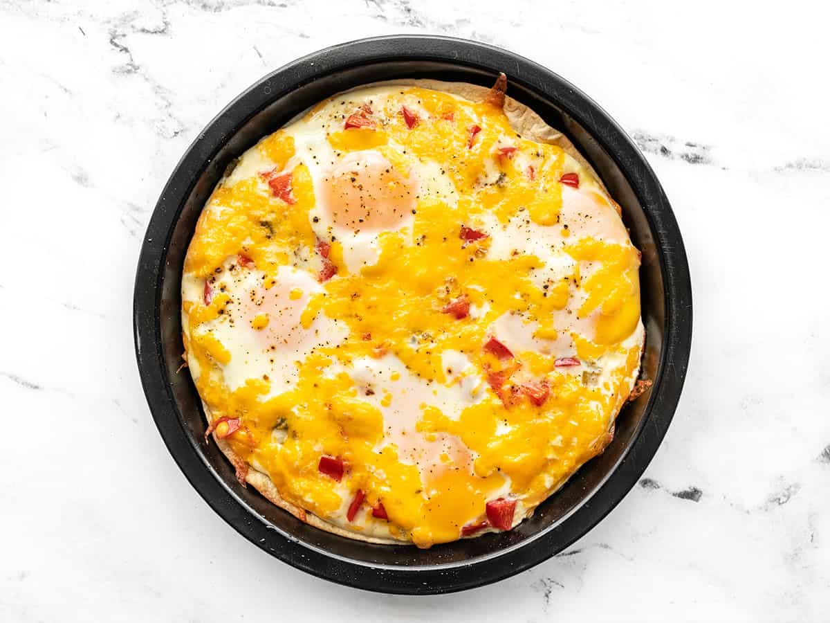 Baked eggs in a tortilla