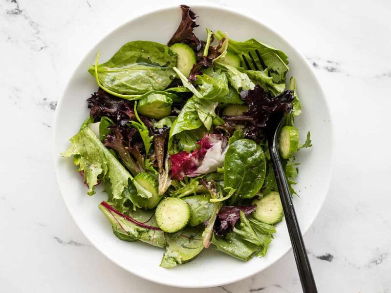 side salad with cucumbers