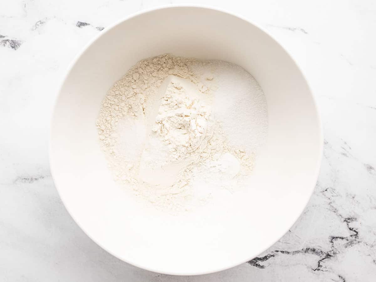 pancake dry ingredients in a bowl