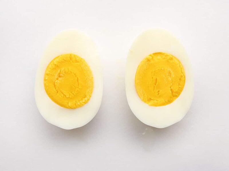 Hard boiled egg cut in half