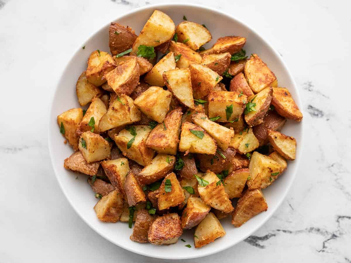 Parmesan Roasted Potatoes in a bowl