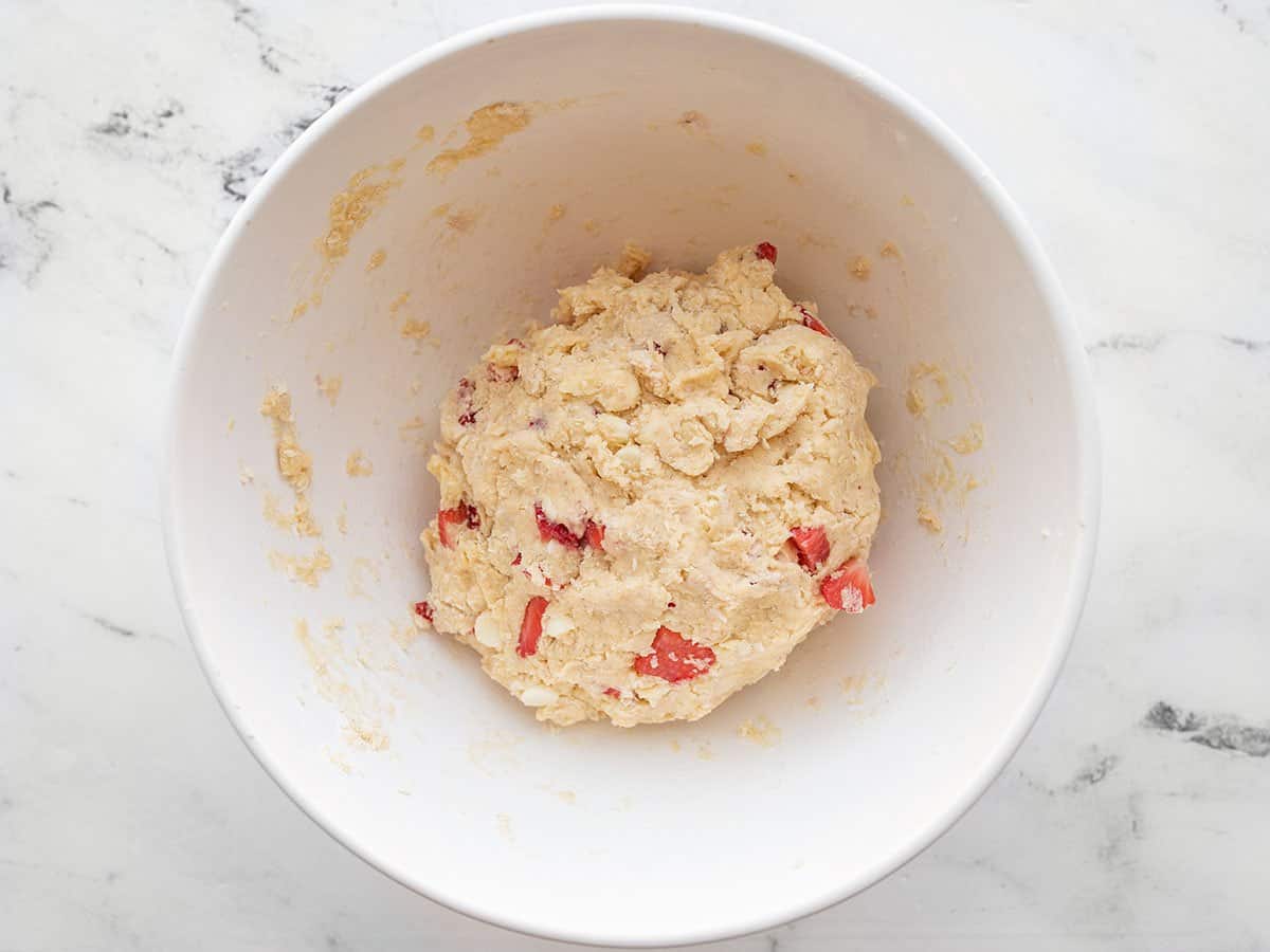 Scone dough in the bowl