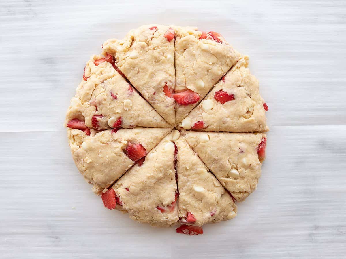 Shaped and cut scones