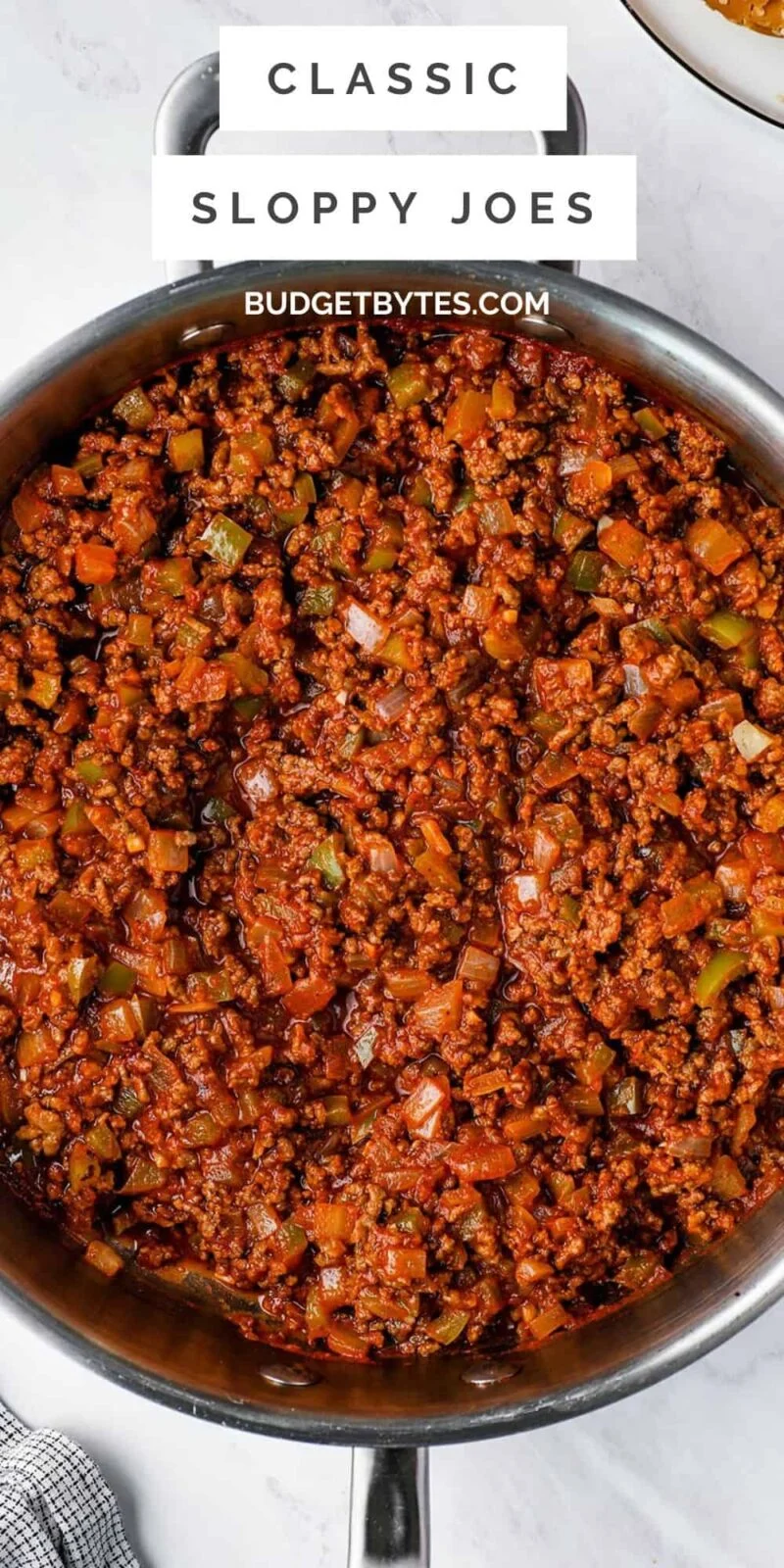 Sloppy joe meat in a skillet.