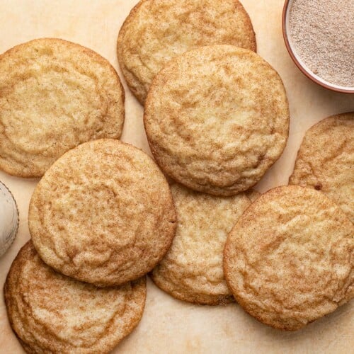 Overhead shot of snickerdoodles.