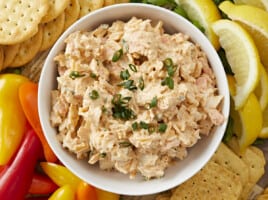 Overhead shot of crab dip.