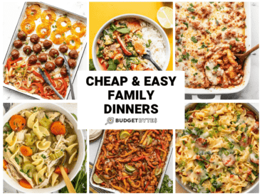 Header image for cheap and easy family dinner recipes.