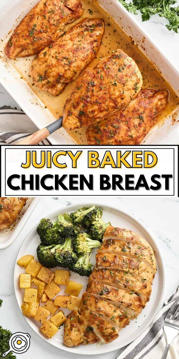 Baked chicken breast pin image